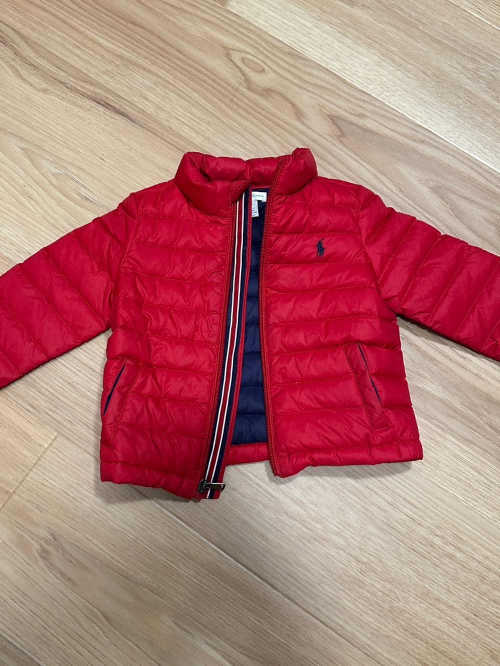 Ralph Lauren Red Quilted Puffer Jacket for Kids